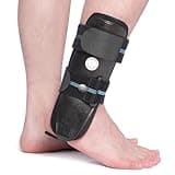 Velpeau Air Gel Foam Ankle Stabilizer Support Brace for Sprained Ankle, Ligament Injury, Tendonitis, Adjustable Rigid Stirrup Ankle Splint for Women and Men (Foam Version, Large, Right Foot)