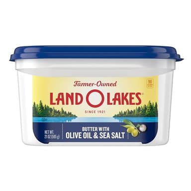 Land O Lakes Butter with Olive Oil & Sea Salt, Spreadable, 21 oz tub