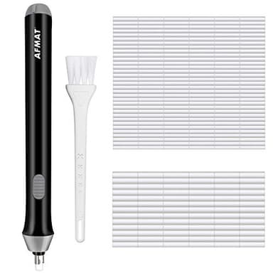 AFMAT Battery Operated Pencil Eraser for Sketching Pencils/Drafting/Drawing/Graphite Pencils, Couture Creations Creative Detailer Tool, AFMAT Electric Eraser Kit for Artists, 140 Refills EEB01