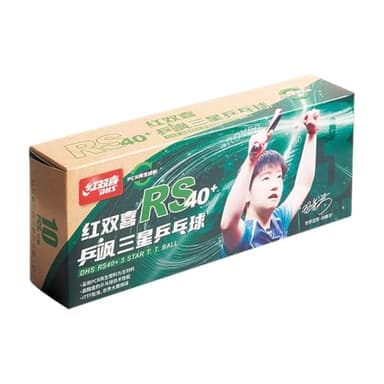 DHS Sports RS40 3 Star Table Tennis Ball - PCR Recycled Material, Elite Training Ball, ITTF Approved, Seamed 40mm+ Ball, 10 Balls Pack