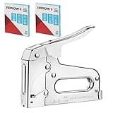 Arrow T50 Heavy Duty Staple Gun Kit, All Chrome Steel Stapler, with 3750 Pieces T50 1/4", 3/8", 1/2" Staples, for Upholstery Professional Projects