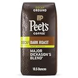 Peet's Coffee, Dark Roast Ground Coffee - Decaf Major Dickason's Blend 10.5 Ounce Bag