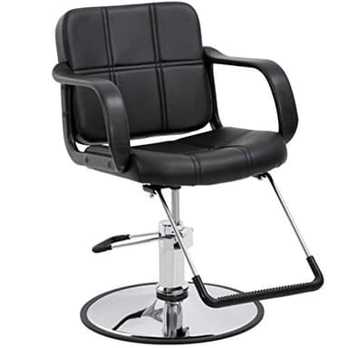 BestSalon Salon Chair Hair Styling Chair with Swivel Hydraulic Pump for Barber Salon Equipment (Black)