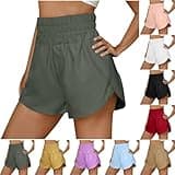 High Waisted Running Shorts for Women Summer Split Breathable for Athletic Tennis Gym Workout Shorts with Pockets Gray M