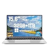 2025 Latest Windows 11 Laptop 15.6'', 1TB SSD 32GB Dual-Channel RAM, Intel Processor N5095(Max 2.9GHz), 1080P Full HD Display, Backlit Keyboard, Fingerprint, Webcam, USB3.2 Gen1, Mini-HDMI, WiFi5, BT5
