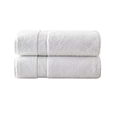 Madison Park Signature 800GSM 100% Cotton Luxurious Bath Towel Set Highly Absorbent, Quick Dry, Hotel & Spa Quality for Bathroom, 34" x 68", White 2 Piece