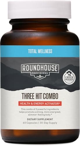 ROUNDHOUSE PROVISION Three Hit Combo by Chuck Norris – Fat Burner, Energy Booster & Wellness Support – 30-Day Supply (60 Capsules)