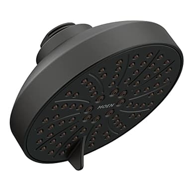 Moen 6512EPBL Gibson Eco-Performance Six-Function Showerhead, Pressure Boosting Shower Head for an Immersive, High-Pressure Spray, 4.5-Inch Diameter, Matte Black