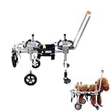 Dog Wheel Chair, Adjustable 4 Wheel Pet Wheelchair with Handle for Small and Medium Sized Cats/Dogs, Dog Wheelchair Cart for Front Leg Arthritis, Weak Limbs (XXS)