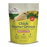 Manna Pro Medicated Chick Starter Grower Feed – High Protein Crumbles with Amprolium for Coccidiosis Prevention – Complete Chicken Feed for Baby Chicks and Pullets – For Healthy Growth – 5 lb Bag