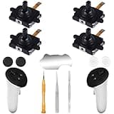 Ikpek 4 Pack Joystick Replacement Kit for Meta Quest 3 Controller(12 in one), Repair Kit for Oculus Quest 3Controller, Include 4 Joysticks, 4 Thumbstick Grips, T5 Screwdriver, Tweezer, Pry Tool