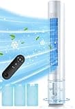 MYICY Evaporative Air Cooler, 35" Windowless Air Conditioner Portable, 3 Speeds, 1.2L Water Tank, 3 Ice Packs, 20ft Remote, 7H Timer, No Hose No Window Needed,70° Oscillating Portable AC Unit for Room