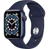 Apple Watch Series 6 (GPS + Cellular, 44mm) - Blue Aluminum Case with Deep Navy Sport Band (Renewed)