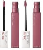 Maybelline New York Super Stay Matte Ink Liquid Lipstick, Long Lasting High Impact Color, Up to 16H Wear, Lover, Mauve Neutral, 0.17 fl.oz (Pack of 2)