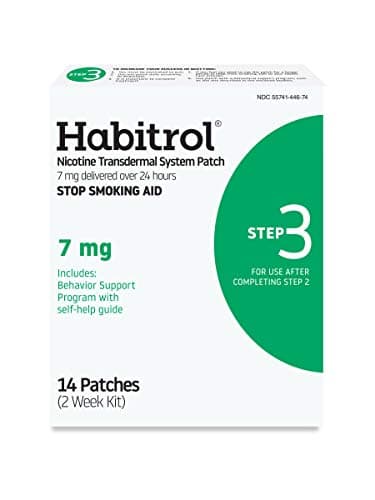 Habitrol Nicotine Transdermal System Patch | Stop Smoking Aid | Step 3 (7 mg) | 14 Patches | (2 Week Kit) | Packaging May Vary