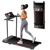 Treadmill with Handle, 3.0HP Treadmills for Home Small Spaces,Electric Portable Foldable treadmills with LED Display, Walking Pad Treadmill with Handle,Compact Walking Treadmills with 320 LBS Capacity