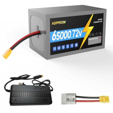 ASPPKXW 72V 65Ah E-Bike Battery,Powered by 35A BMS & XT90 Anderson Plug | Featuring Display & 3A Fast Charger for E-Bikes, Scooters, Motorcycles up to 3500W