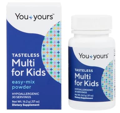 Tasteless Multivitamin Powder for Kids + Toddlers- No Sweeteners, Flavors, Colors or Preservatives. Add to Beverages or Food. Pure, Flavorless Children's Multivitamin Supplement. 30 Servings.