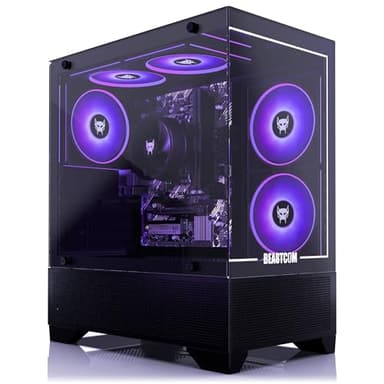 BEASTCOM Q3 Gaming PC Desktop Computer AMD Ryzen 5 3400G, 4K Vega Graphics, 16GB RAM, 1TB M.2 NVMe, 500W 80PLUS PSU, WiFi, Gaming Office Console, Towers Prebuilt PC