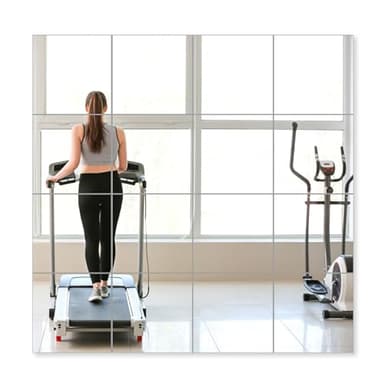 PopularLdo 16 Pack 14x12 Inch Shatterproof Acrylic Mirror Tiles for Wall – Self-Adhesive, Unbreakable Mirror for Kids, Toddler, Bedroom, Bathroom & Home Gym, Safe & Durable Wall Mirrors