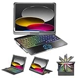 NOKBABO for iPad 10th & 11th (A16) Generation Case with Keyboard,iPad Air 11 Keyboard(M3/M2), Keyboard for iPad Pro 11 (4th/3rd/2nd/1st) & iPad Air 5/4th, Trackpad,360°Swivel, Backlit - Matt Black