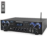 Pyle Bluetooth Home Audio Theater Amplifier Stereo Receiver- 4 Channel, 800 Watt Sound System w/ MP3,USB,SD,AUX,RCA,FM,MIC, Headphone, Reverb Delay, LED Vol, for Home/Studio/Theater Speakers- PDA77BU