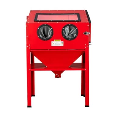 Parts-Diyer 60 Gallon Air Sandblasting Cabinet ，60-125PSI Sand Blaster Cabinet Kit Large Steel Sandblast Cabinet with Sandblaster Gun 4 Ceramic Nozzles for Stain, Rust Removal, Paint
