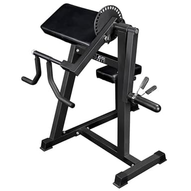 Valor Fitness Adjustable Preacher Curl Bench - Plate Loaded Arm Machine for Biceps Triceps Home Gym Strength Training Equipment 150 lb Capacity