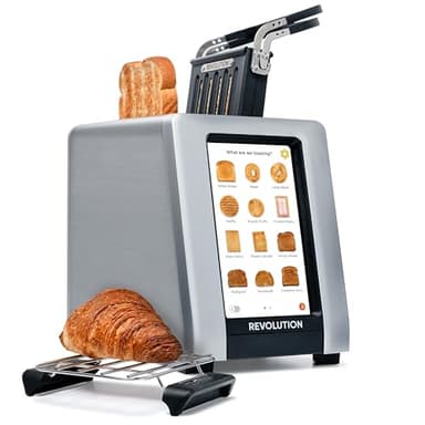 Revolution R180 Connect Plus Smart Toaster with Touchscreen (Bundle with Toastie Press & Warming Rack) Choose from 40+ Bread Types, 7 Browning Levels, & Toastie Press Mode