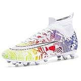 tevzolpa Soccer Cleats Mens Womens Indoor Soccer Shoes Wide Baseball Turf Shoes Youth Rugby Shoes Adult Artificial Ground AG FG TF Football Boots (2023 Bai AG_38)