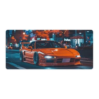 FeoYoed Large Mouse Pad JDM Cars NSX Night Driving Desk Mat Computer Accessories Gaming Office Organizers Supplies Decor Essentials Keyboard Pads for Desk Rubber 40x90cm