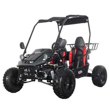 X-PRO E-Rover 2000 Electric Kids Go Kart with Reverse and Rear Disc Brake! Big 8” Wheels！ (Black)