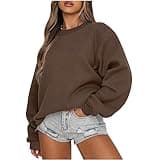 Womens Oversized Sweatshirts Long Sleeve Crew Neck Pullover Sweatshirt Casual Outfits 2023 Fashion Fall Clothes