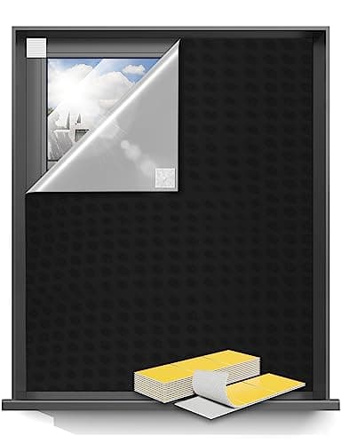 Sumobaby 50"x59" Portable Blackout Curtains, Blinds for Windows with Hook & Loop Tapes, 100% Blackout Window Shades, Curtains Easy to Cut Fit for Bedroom, Baby Room and TV Room (Black)