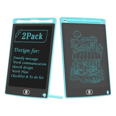 [2 Pack] TIQUS 8.5 Inch LCD Writing Tablet Pad,Check List Memorandum to Do List for Using at Home Office Kitchen,Use for Deaf and Mute Communication [Light Blue]