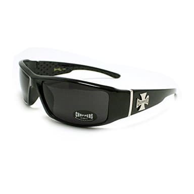 Mens Choppers Sunglasses Biker Motorcycle Logos Cross All Black