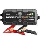 NOCO Boost Sport GB20 500A UltraSafe Car Battery Jump Starter, 12V Battery Pack, Battery Booster, Jump Box, Portable Charger and Jumper Cables for 4.0L Gasoline Engines