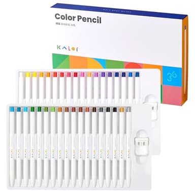 Kaco KALOR 36 Premium Color Mechanical Pencil Set, Refillable Soft Lead Cores, 36 Count, Pack of 1 Color Box, Drawing Sketching Pens Painting Supplies