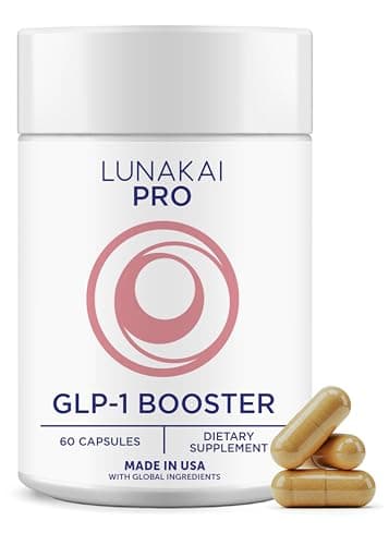 Lunakai PRO USA Made GLP-1 Supplement - Natural GLP 1 Booster with Probiotics & Resveratrol – Supports Weight Management, Cravings & Metabolism, 60ct
