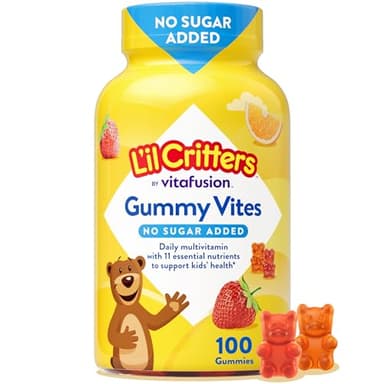 L'il Critters Kids Multivitamin Gummies | 100 Count | Gummy with Vitamins A, C, D, E | Assorted Fruit Flavors | No Sugar Added | Gluten Free Children's Supplement