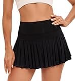 Yknktstc Women Tennis Skirt with Pocket Pleated Golf Skort Active Workout Running Athletic Shorts Large Black