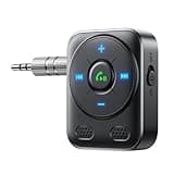 Bluetooth 5.4 Car Adapter 2025 Upgrade | HiFi Bass Sound for Music & Dual Mics for Hands-Free Calls | 16-Hour AUX Receiver for Car/Home Stereo