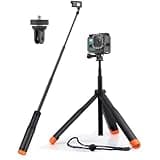 GEPULY 9''-27''Waterproof Selfie Stick Floating Hand Grip Tripod for GoPro Hero 13 12 11 10 9 8 7 6 5 4 3 Fusion, Max, Most Action Cameras Used as Floating Tripod, Hand Grip, Selfie Stick,Tripod Stand