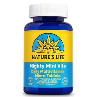 Nature's Life Mighty Mini Vite - Daily Multivitamin for Women and Men - Vitamin D and B Complex - Immunity and Energy Metabolism Support - Lab Verified - 120 Servings, 240 Micro Tablets