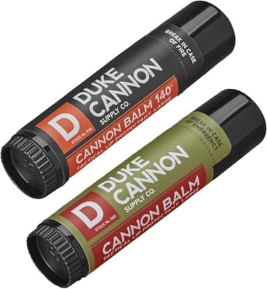 Duke Cannon Cannon Lip Balm 140° & Tactical Lip Protectant Bundle - SPF 30 & SPF 15, Blood Orange Mint & Fresh Mint Flavors, 2 Pack
