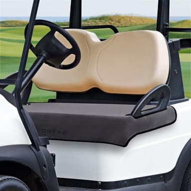 Dryva Waterproof Golf Cart Seat Cover – EZGO TXT RXV/Club Car DS Precedent – Non-Slip, Washable Microfiber Seat Towel – 2/4 Person Seats, All Weather – Gray
