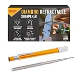 Smith’s 51446 Diamond Retractable Sharpener – Gold – Reversible Rod – Compact – Knife & Hook Sharpener – Straight & Serrated