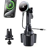 MOKPR for Magnetic Car Mount Charger- Wireless Car Charger Magnetic Cup Holder Air Vent Phone Mount-Colorful LED HandsFree Magnet Car Charger for iPhone 16 15/14/13/12 Series