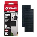 VELCRO Brand Heavy Duty Fasteners | 4x2 Inch Strips with Adhesive 8 Sets | Holds 10 lbs | Black Industrial Strength Stick On Tape | Indoor or Outdoor Use (VEL-30703-USA), 8 Count (Pack of 1)