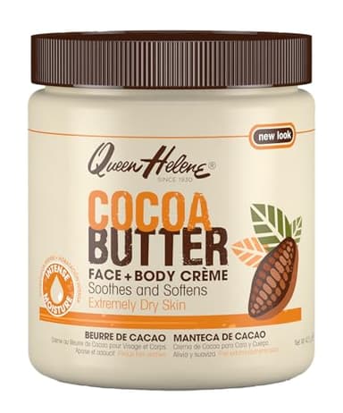 Queen Helene Cocoa Butter Face & Body Cream – Extra Rich Moisturizing Formula for Dry Skin | Softens, Smooths & Restores Radiance | 4.8 oz Jar